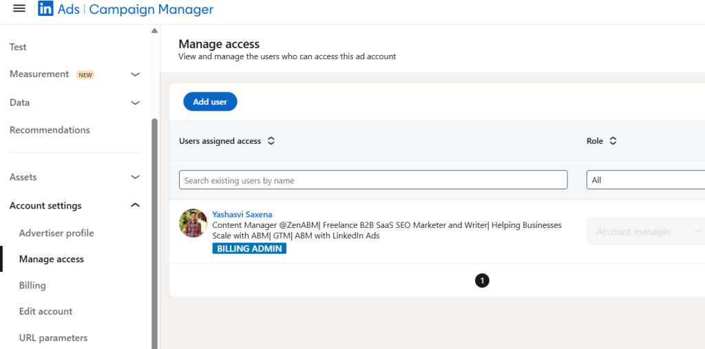 Checking if you have the account manager access in LinkedIn campaign manager is important for setting up a LinkedIn ads HubSpot Integration