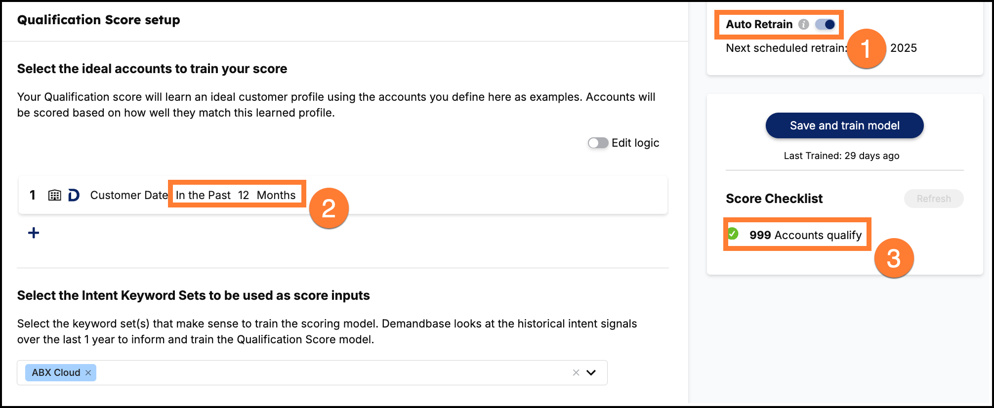 Account scoring based on ICP characteristics in Demandbase