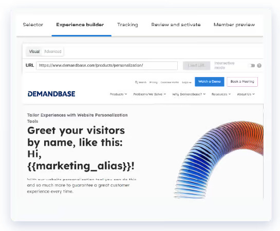 Demandbase website personalization