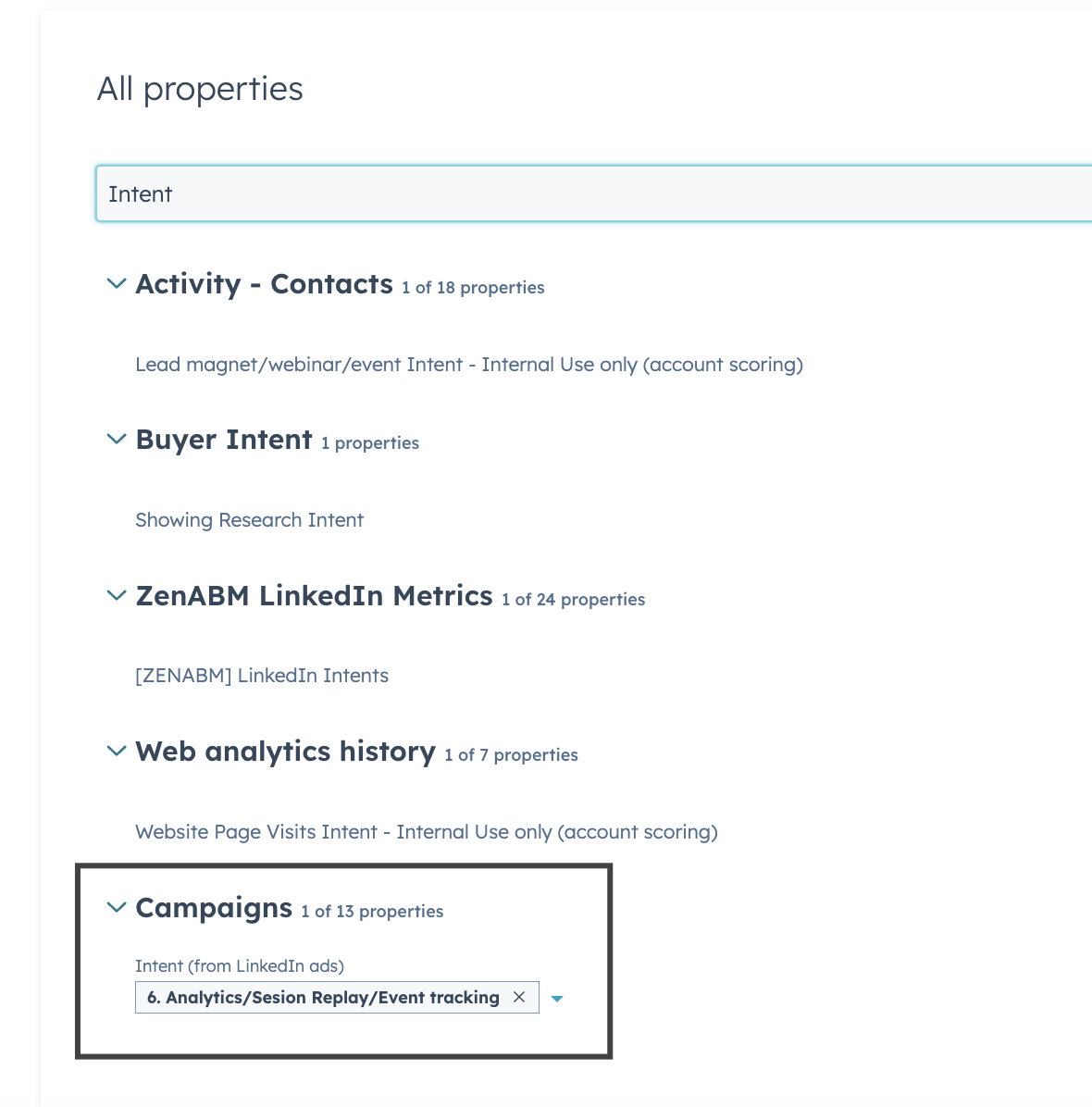 Pushing intent as property in ZenABM