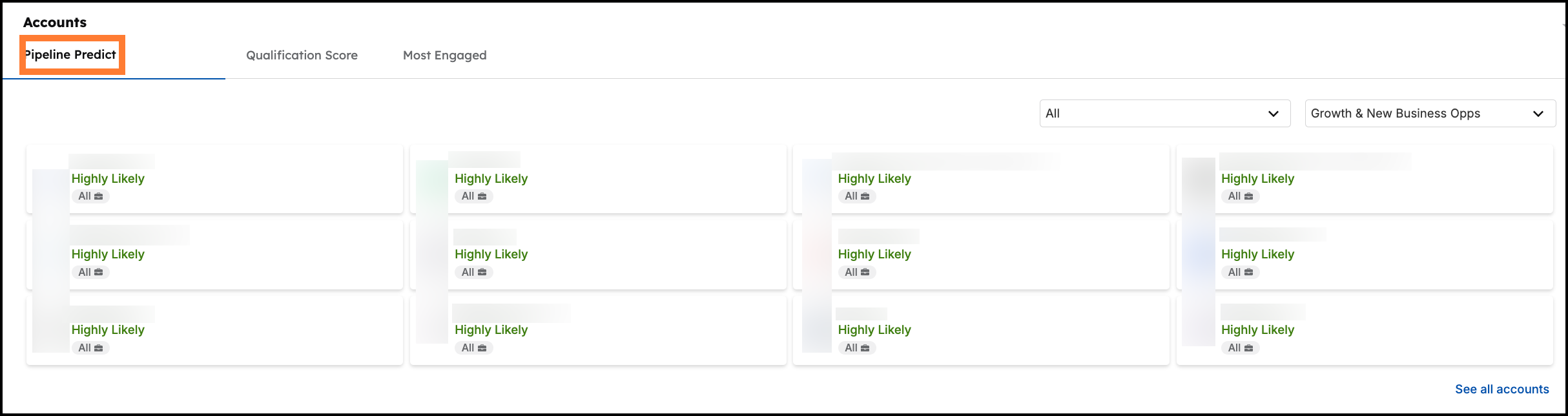 Pipeline prediction score in Demandbase