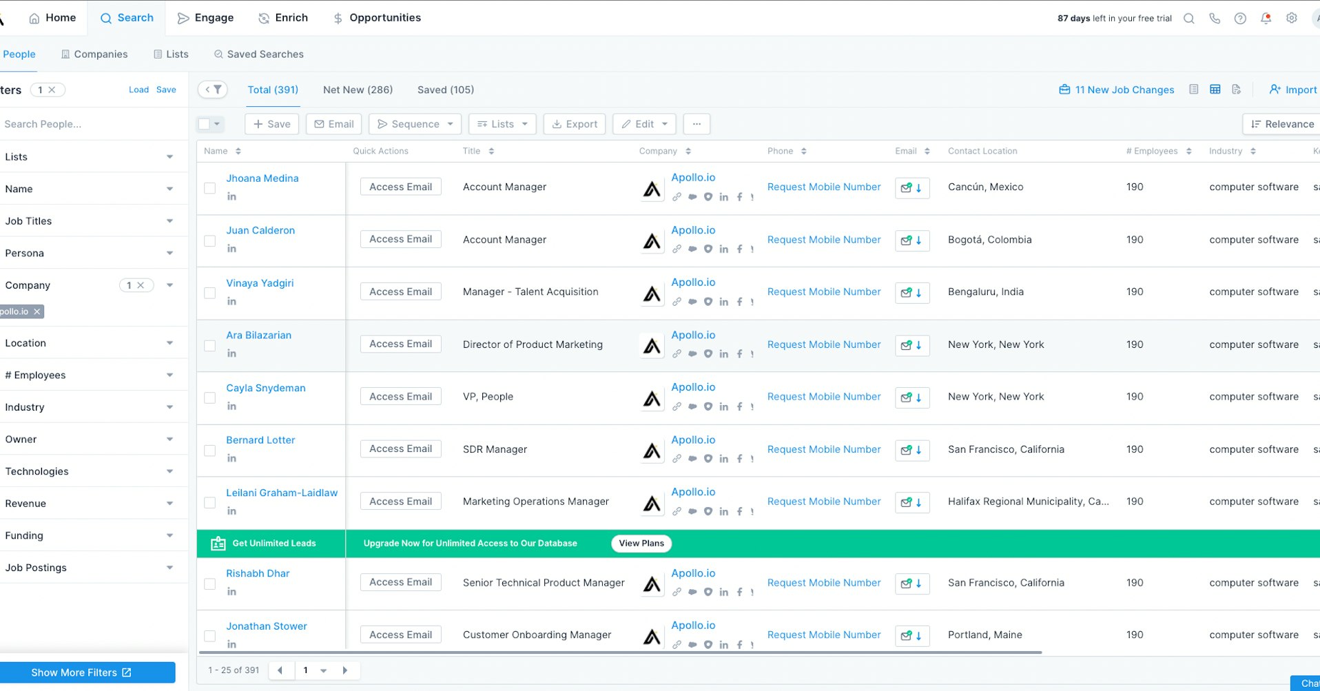 Data mining in Apollo