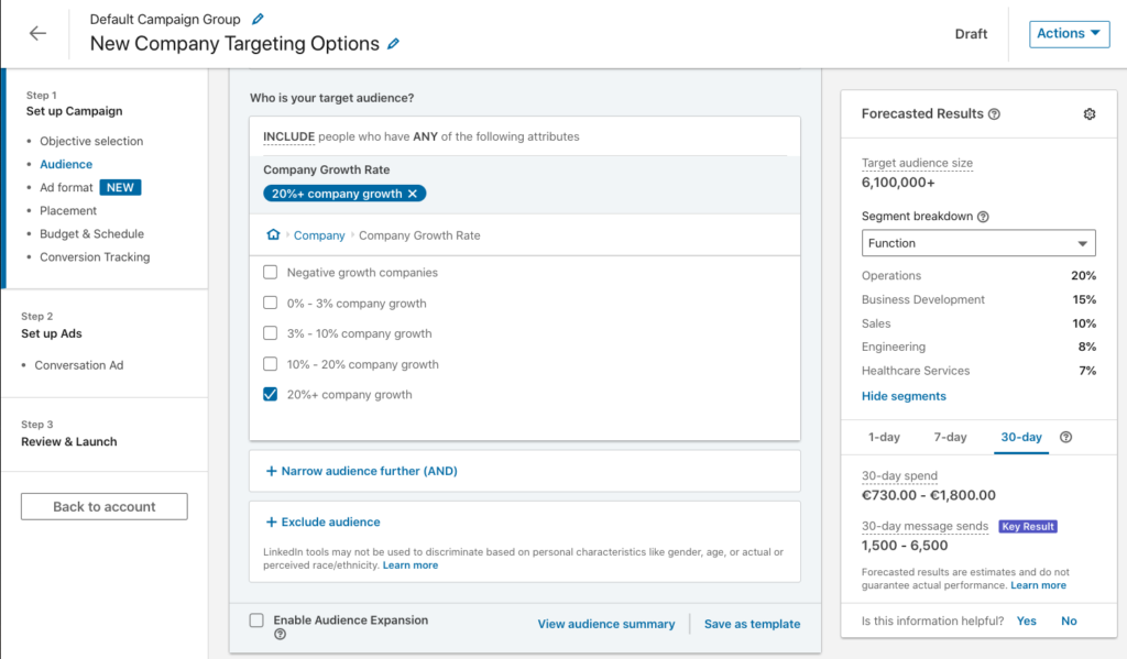 LinkedIn ad targeting options