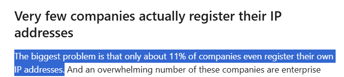 Kyle Ackerman notes that many companies do not register IPs, so reverse IP can miss often.