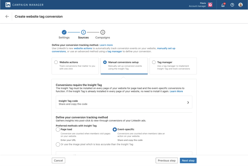 event specific conversions (online-only)